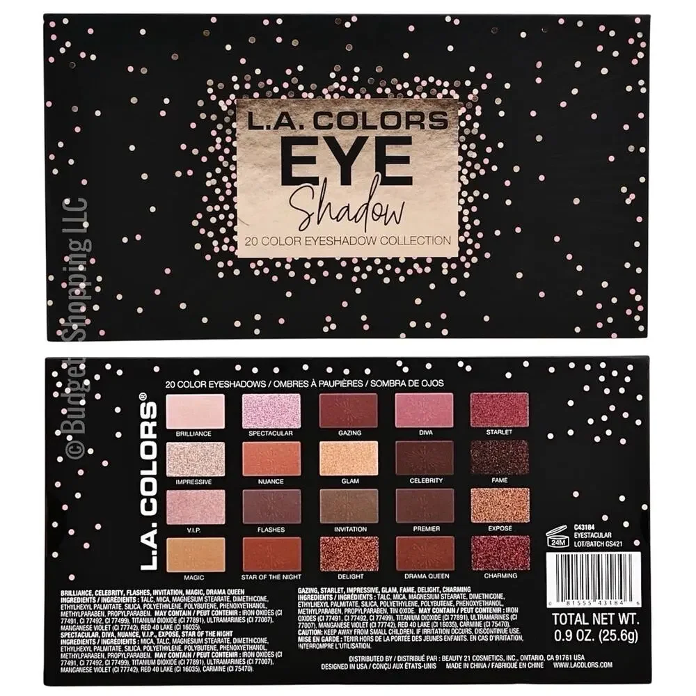 L.A. Colors EYE Shadow 20 Color Eyeshadow Collection Palette